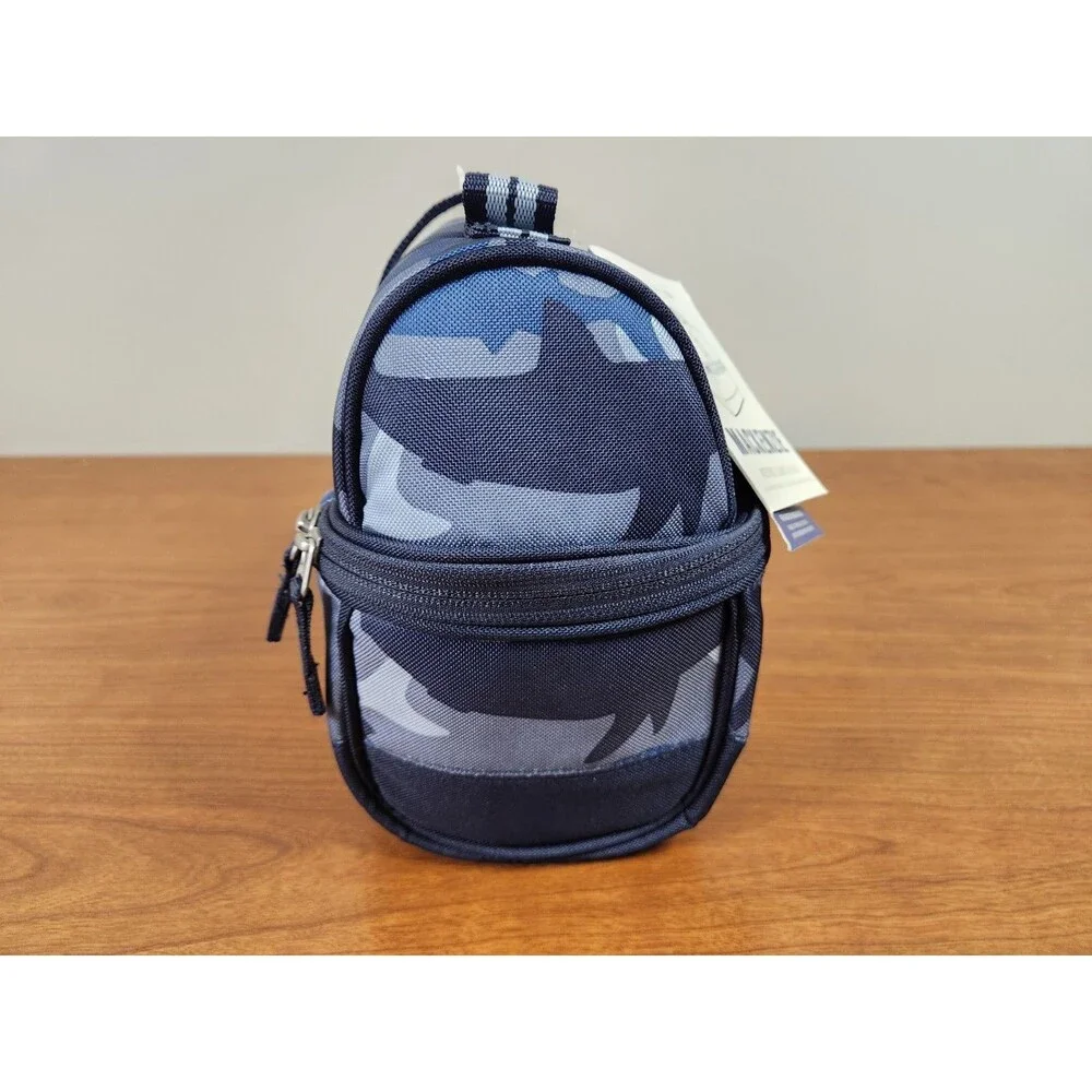 Pottery Barn Kids Mackenzie Retro Lunch Bag Blue Gray Camo NWT